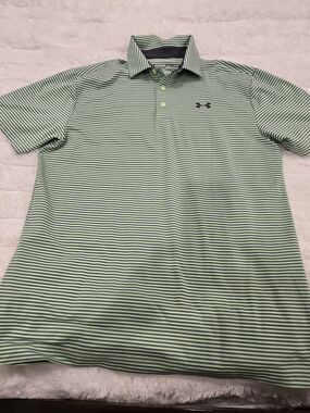 Under Armour Men's Green Striped Polo Shirt